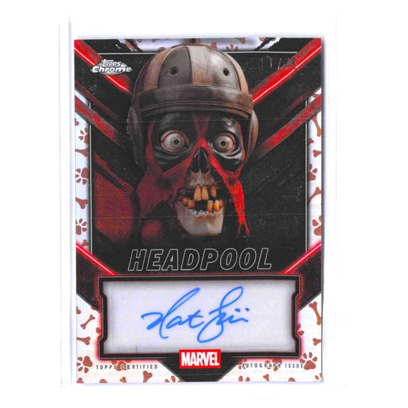 2025 Topps Deadpool Chrome Headpool DOGPOOL Autograph TC-NF Topps Certified Nathan Fillion Card