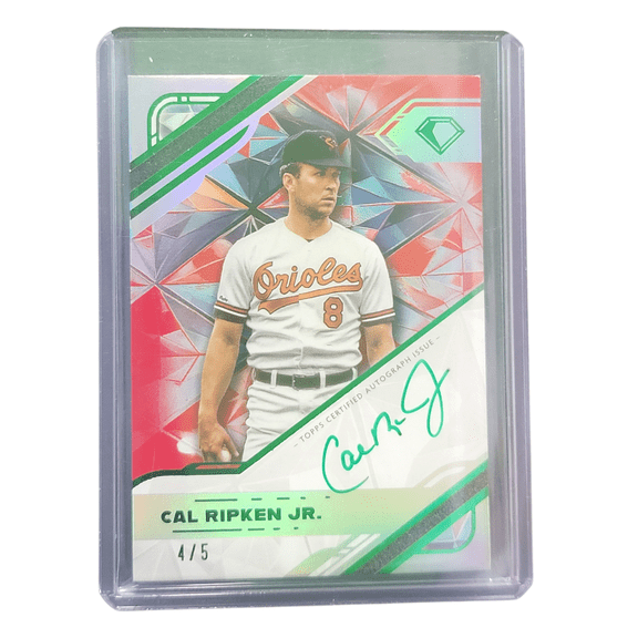 2025 Topps Diamond Icons Cal Ripken Jr. Baltimore Orioles Green /5 Autograph Baseball Card #WPA-CRJ