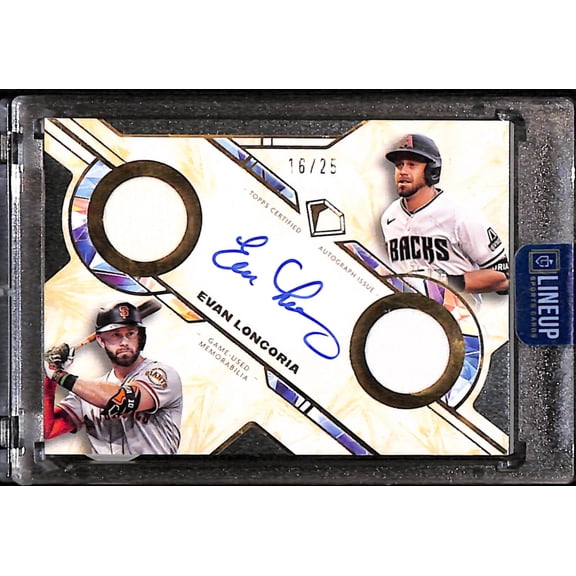 2025 Topps Diamond Icons Evan Longoria #DTA-EL /25 Dual Team Autographed Relic Card Game-Used Memorabilia San Francisco Giants MLB Autographed Basebal
