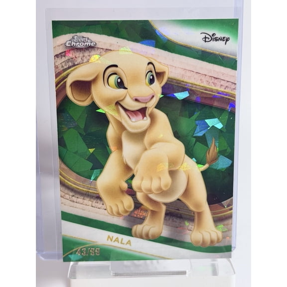 2025 Topps Disney Trading Card Chrome Sapphire Nala #97 Cut Autograph Refractor Serial Numbered