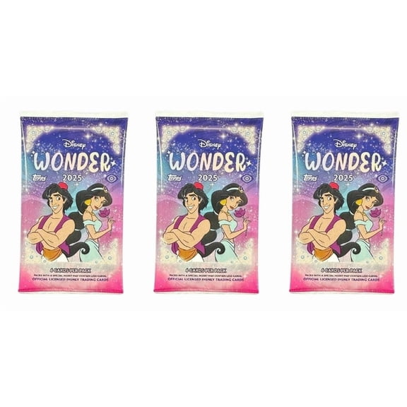 2025 Topps Disney Wonder Hobby Booster Pack Lot - 3 Packs
