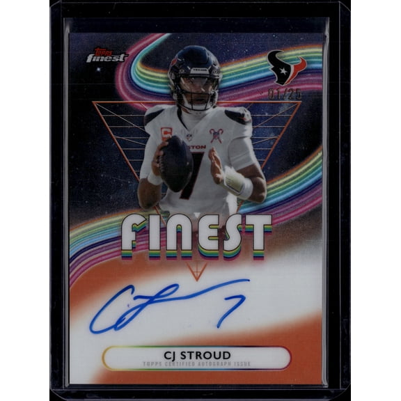 2025 Topps Finest C.J. Stroud #FA-CJS /25 Houston Texans NFL Autographed Football Trading Cards