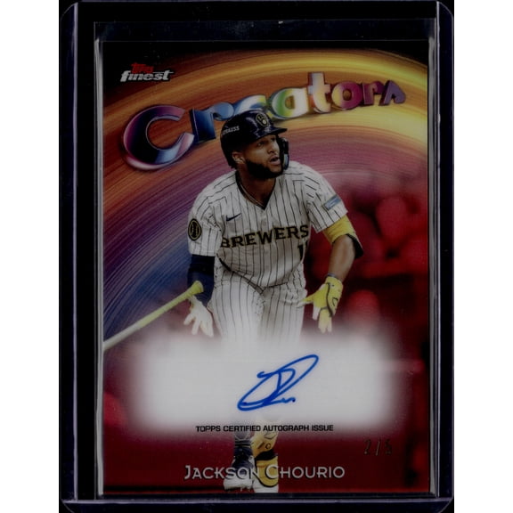 2025 Topps Finest Creators Autograph Jackson Chourio #CAV-JC /5 Autograph Milwaukee Brewers MLB Autographed Baseball Trading Cards