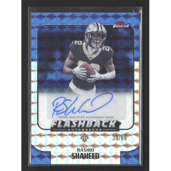 2025 Topps Finest Flashback Autographs Rashid Shaheed #FBA-RS Blue Diamond Refractor /99