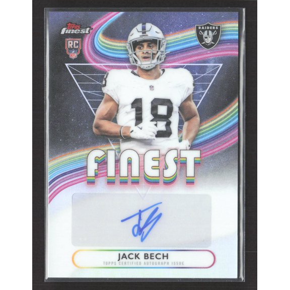 2025 Topps Finest Jack Bech Las Vegas Raiders Auto Refractor RC #RFA-JBE Football Card