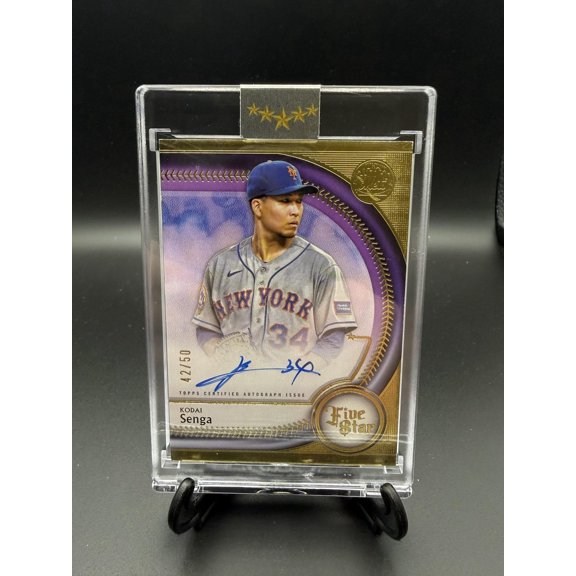 2025 Topps Five Star Base Autographs Purple #FSA-KS Kodai Senga Mets #/50 New York Mets MLB Autographed BASEBALL Trading Card