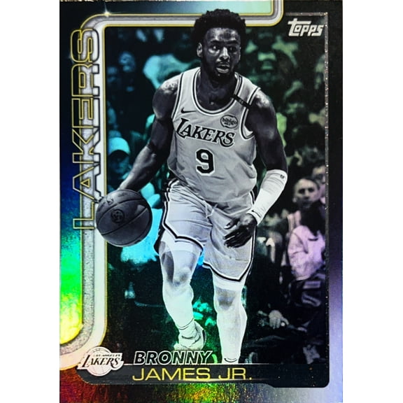 2025 Topps Flagship Bronny James Jr. #152 Black and White Los Angeles Lakers NBA Basketball Trading Cards