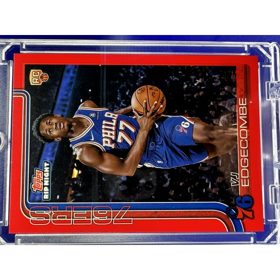 2025 Topps Hobby Rip Night VJ Edgecombe Red Philadelphia 76ers