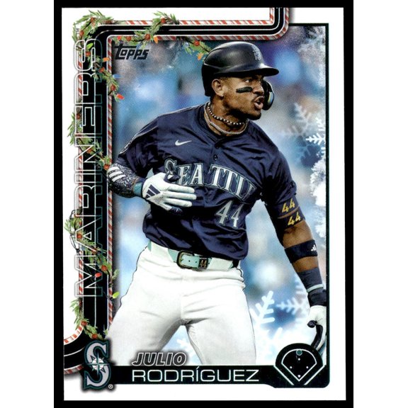 2025 Topps Holiday Julio Rodrguez #H186 Seattle Mariners MLB Baseball Trading Card