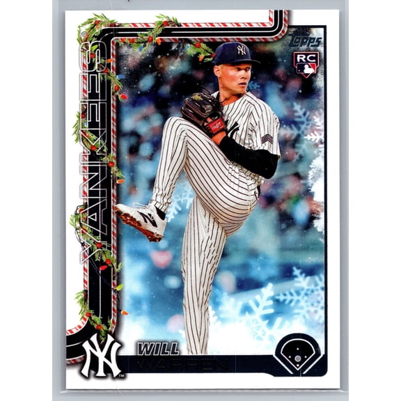 2025 Topps Holiday Will Warren #H16 RC New York Yankees MLB BASEBALL Trading Card