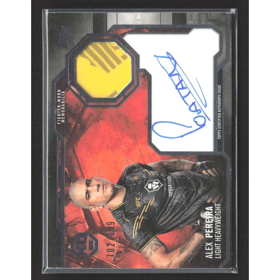 2025 Topps Knockout UFC Alex Pereira #KAR-AP /199 Fighter-Worn Memorabilia Knockout Autograph Relics Card