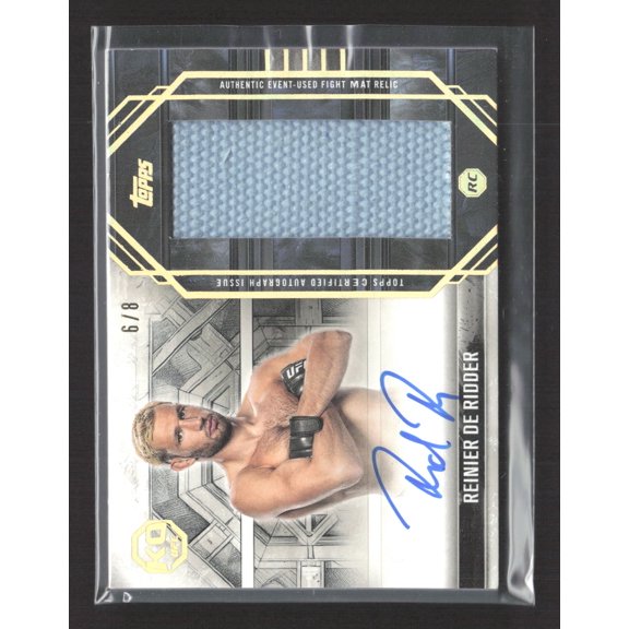 2025 Topps Knockout UFC Reinier de Ridder Auto RC Fight Mat Relic #AFM-RD 6/8 Card