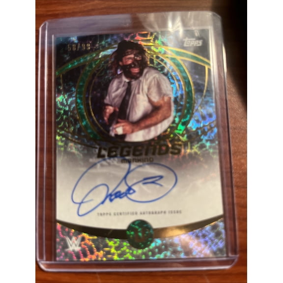 2025 Topps Mick Foley #LGA-MAN Green Short Print Topps United States WWE Autographed Wrestling Trading Card