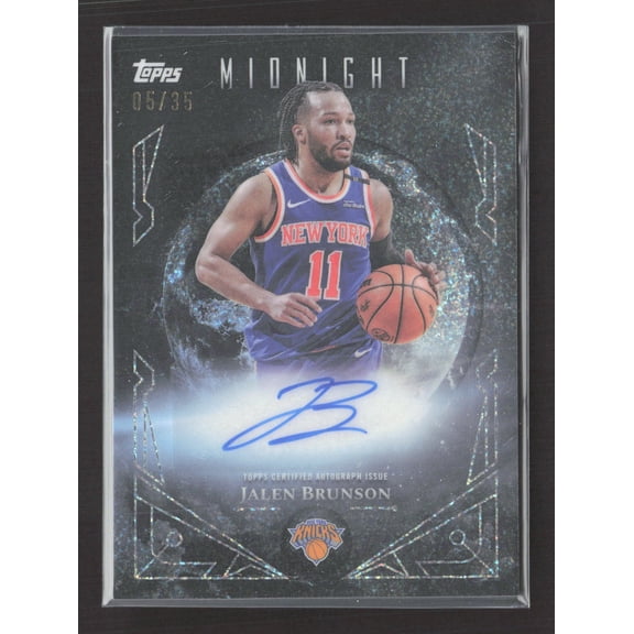 2025 Topps Midnight Midnight Sun Signatures Jalen Brunson #MS-JB /35 New York Knicks NBA Autographed Basketball Trading Card
