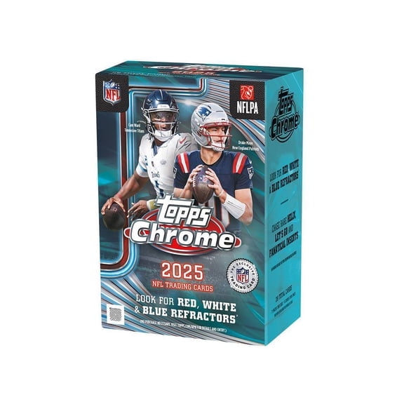 2025 Topps NFL Chrome Football Trading Card Value Box