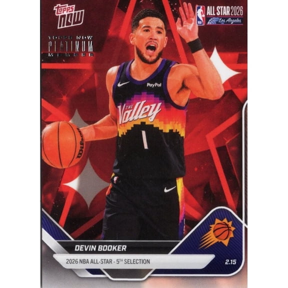 2025 Topps Now Devin Booker #AS24 2026 NBA All Star 5th Selection Phoenix Suns Basketball Card
