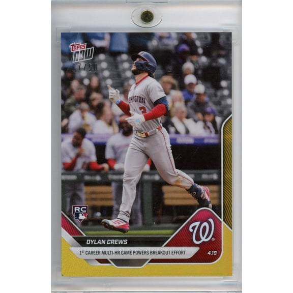 2025 Topps Now Dylan Crews #87 Gold /50 Washington Nationals Rookie RC Baseball Card