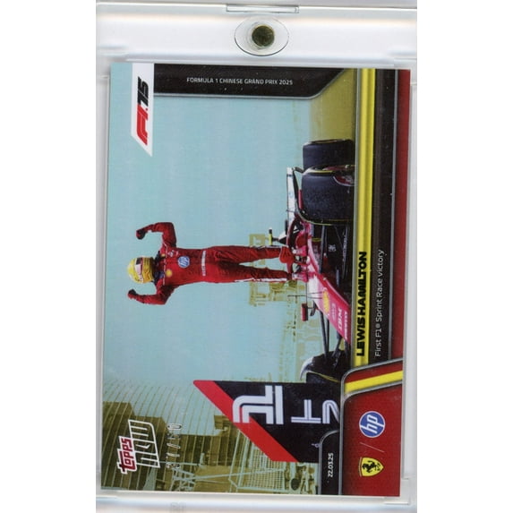 2025 Topps Now F1 Lewis Hamilton #20 First F1 Sprint Race Victory Gold /50 Formula 1 Racing Card