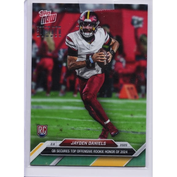 2025 Topps Now Jayden Daniels #P24 Platinum Member Washington Commanders Rookie RC Football Card