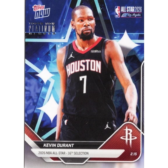 2025 Topps Now Kevin Durant #AS7 2026 NBA All Star 16th Selection Houston Rockets Basketball Card