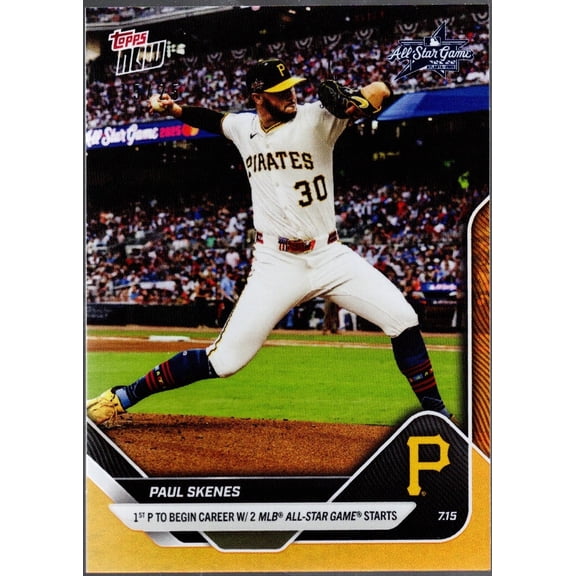 2025 Topps Now Paul Skenes #428 Orange Foil /25 Pittsburgh Pirates Baseball Card