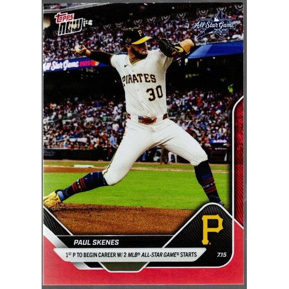 2025 Topps Now Paul Skenes #428 Red Foil /5 Pittsburgh Pirates Baseball Card