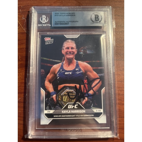 2025 Topps Now UFC Kayla Harrison #16 /1 ,904 BAS Autographed MMA Trading Card