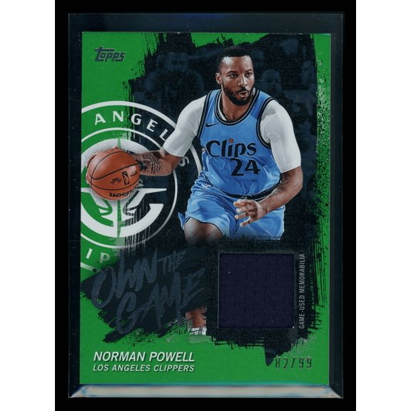 2025 Topps Own The Game Norman Powell Los Angeles Clippers Green /99 OTGA-NP Basketball Card