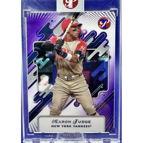2025 Topps Pristine Aaron Judge Purple SSP Encased 33/99 New York Yankees