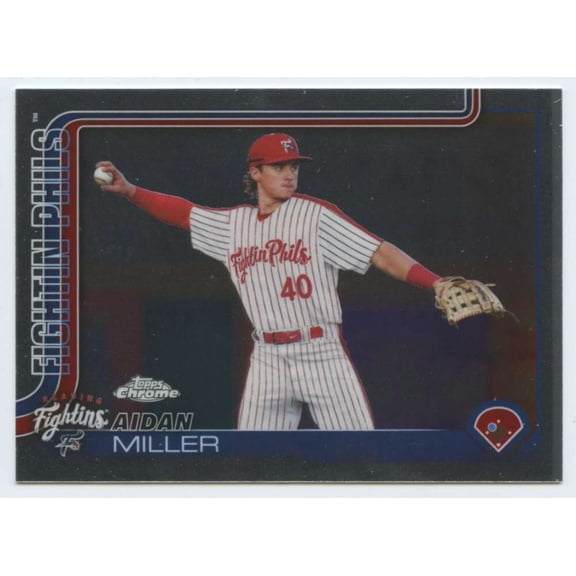 2025 Topps Pro Debut Chrome #PDC-113 Aidan Miller RC Rookie Reading Fightin Phils  MiLB Baseball Base Trading Card