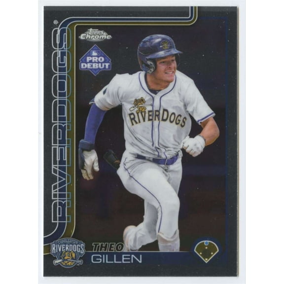 2025 Topps Pro Debut Chrome #PDC-80 Theo Gillen RC Rookie Charleston Riverdogs MiLB Baseball Base Trading Card