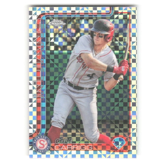 2025 Topps Pro Debut Chrome X-Fractor #PDC-114 Cole Carrigg RC Rookie Spokane Indians  MiLB Baseball Trading Card
