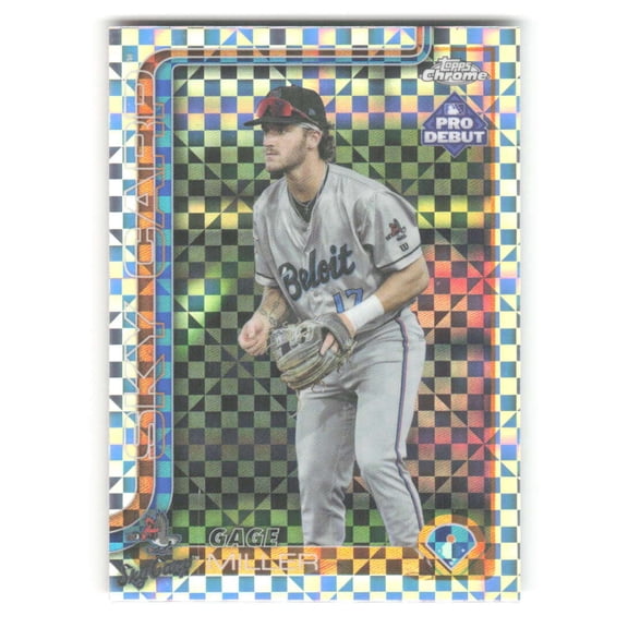 2025 Topps Pro Debut Chrome X-Fractor #PDC-180 Gage Miller RC Rookie Beloit Sky Carp  MiLB Baseball Trading Card
