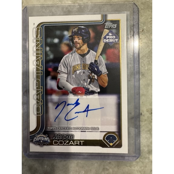 2025 Topps Pro Debut PD-3 Autographs Parallel Variety Jacob Cozart Lake County Captains Baseball Card Shohei Ohtani