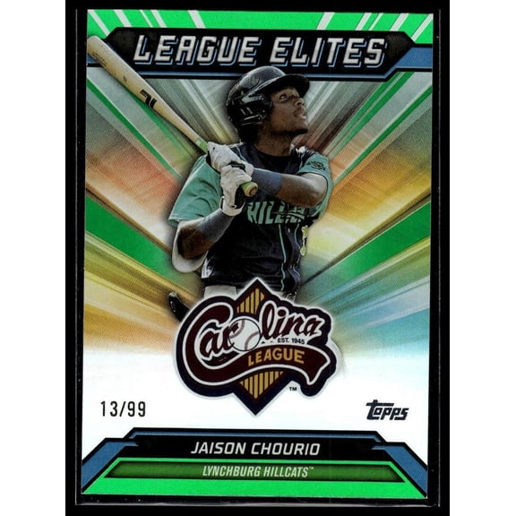 2025 Topps Pro Debut League Elites Green Foil LE-14 Jaison Chourio SN Lynchburg Hillcats Baseball Card Lynchburg Hillcats MLB BASEBALL Trading Card