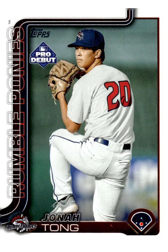 2025 Topps Pro Debut #PD-183 Jonah Tong RC Rookie Binghamton Rumble Ponies  MiLB Baseball Base Trading Card