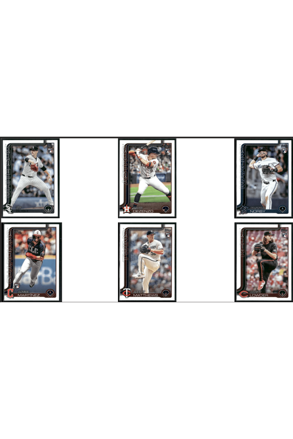 2025 Topps Rookies 6 Card Lot Ky Bush Rhett Lowder Baseball Card