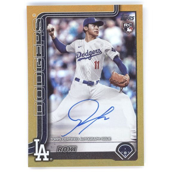2025 Topps Real One Autographs Gold 45/50 Roki Sasaki RC Autograph #558 Baseball Card