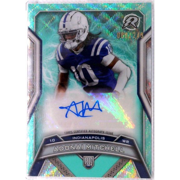 2025 Topps Resurgence Adonai Mitchell Autographed RC Trading Card NFL Colts #RRS-AMI /249 Indianapolis Colts NFL Autographed Football Trading Card