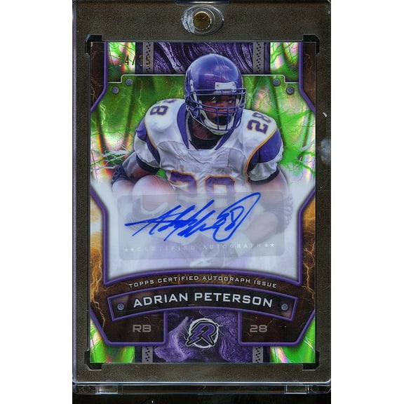 2025 Topps Resurgence Adrian Peterson RS-AP Green Auto 14/15 Minnesota Vikings Football Card
