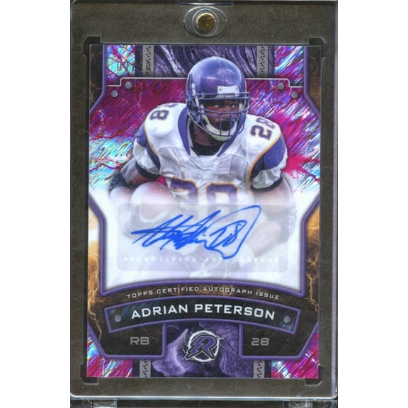 2025 Topps Resurgence Adrian Peterson RS-AP Purple Auto Football Card, Minnesota Vikings