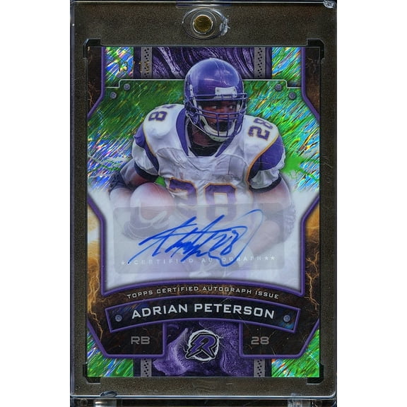 2025 Topps Resurgence Green Adrian Peterson RS-AP Auto Minnesota Vikings Football Card Minnesota Vikings NFL Autographed Football Trading Card