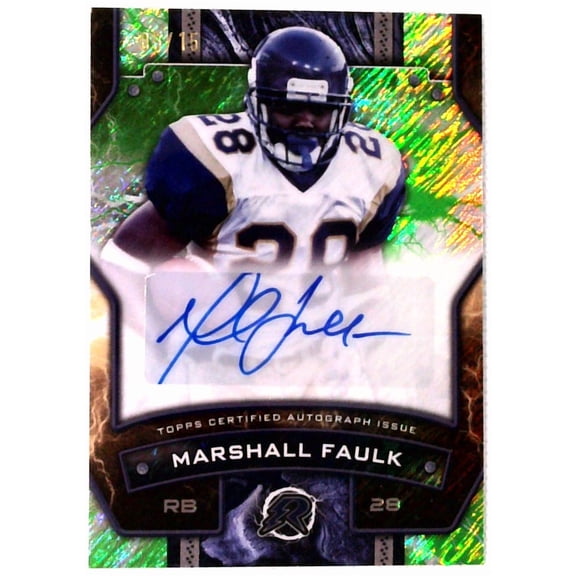 2025 Topps Resurgence Signatures Marshall Faulk Autographed NFL Football Trading Card 5/15 St. Louis Rams NFL Autographed Football Trading Card