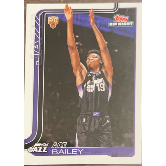 2025 Topps Rip Night Ace Bailey #BK25 RC Utah Jazz NBA Basketball Trading Card