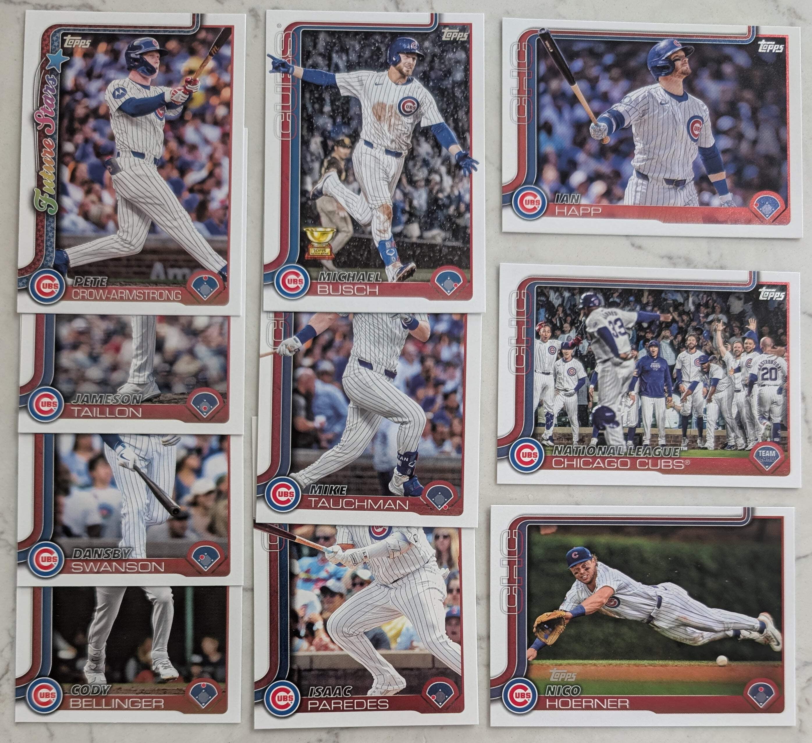 2025 Topps Series 1 Baseball Team Set 10 Cards Cubs Crow-Armstrong ...