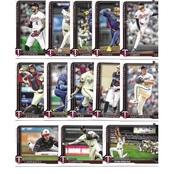 2025 Topps Series 1 Baseball Team Set 13 Cards Twins Brooks Lee RC