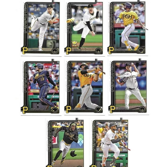 2025 Topps Series 1 Baseball Team Set 8 Cards Pirates Paul Skenes Trophy
