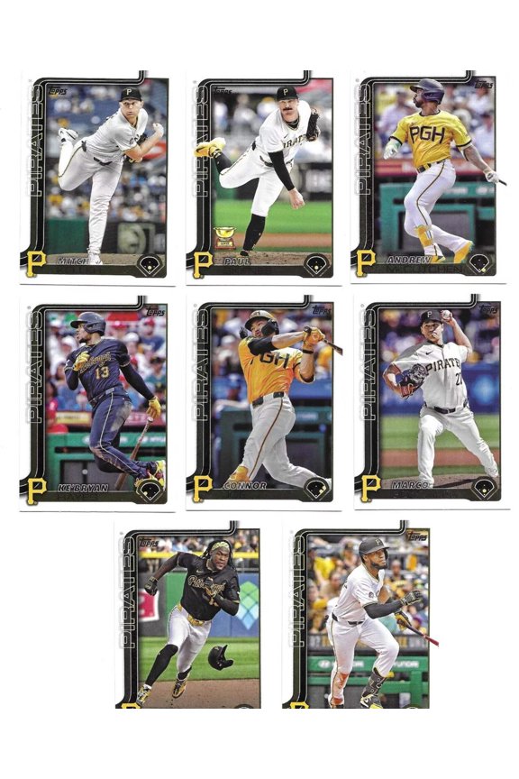 2025 Topps Series 1 Baseball Team Set 8 Cards Pirates Paul Skenes Trophy