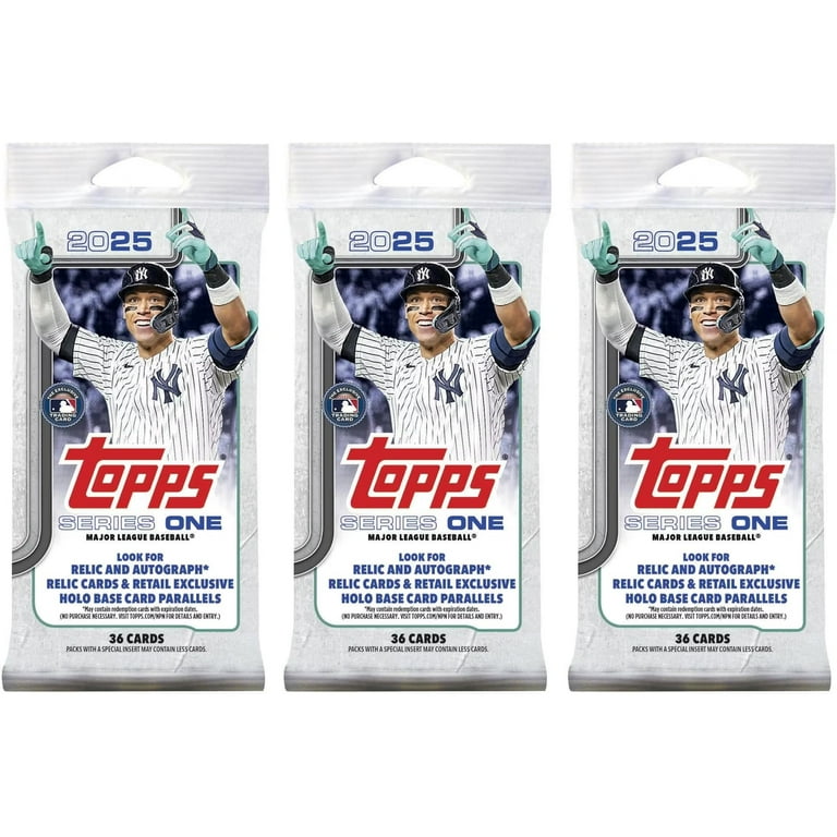 Topps - Topps 2025 トップス 3BOX MLB-SERIES ONE Topps 2025 Series 1 Baseball Trading Cards, Jumbo Pack, 36 Cards