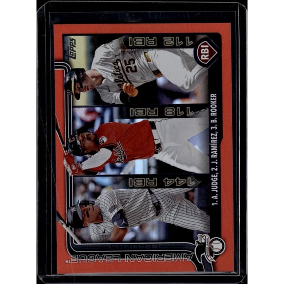 2025 Topps Series One Jos Ramrez Aaron Judge Brent Rooker Orange #29 07/25 Baseball Card